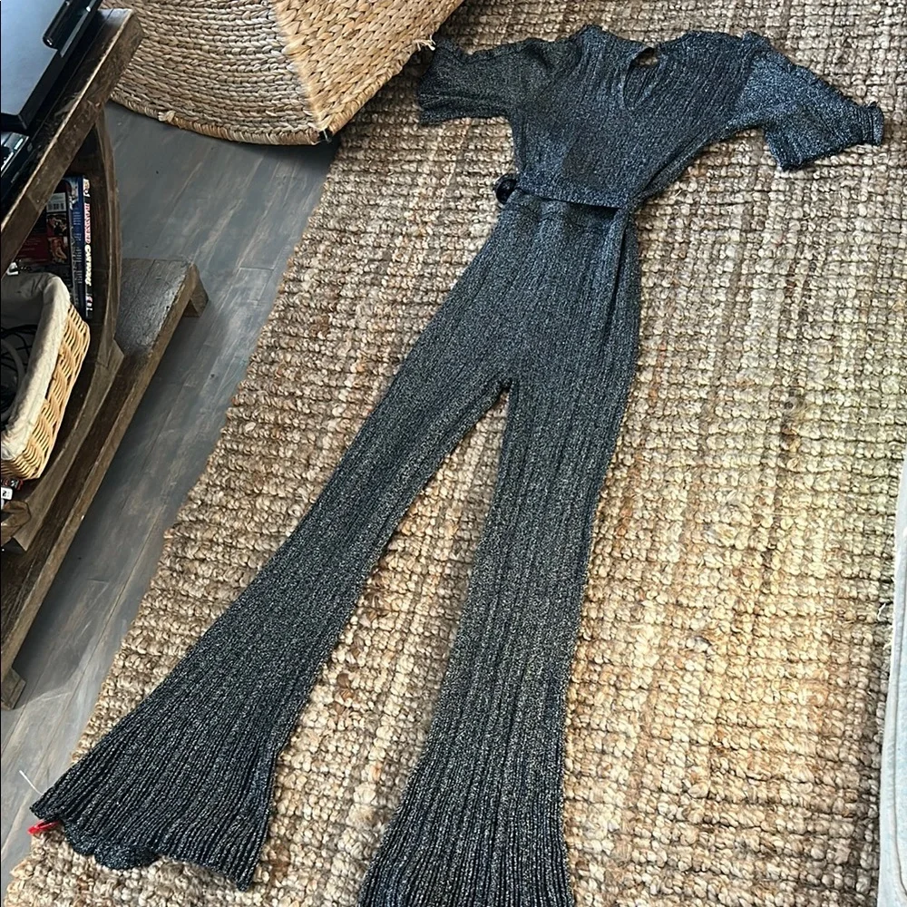 NEW ATM Black Silver Sparkly Full Length Size Petite